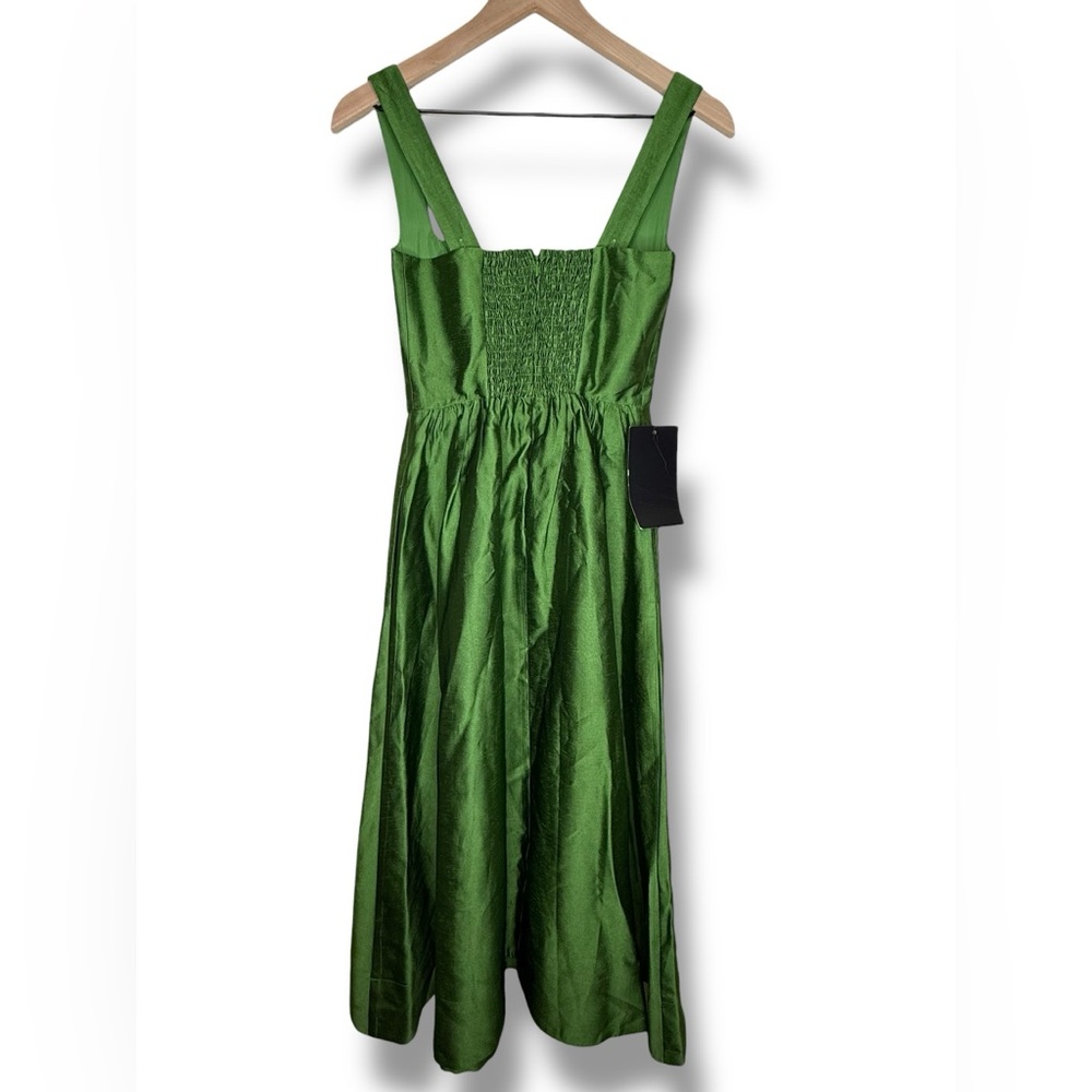Tuckernuck Green Dupioni Esme Dress Midi Sleeveless NWT Xs - Picture 8 of 10